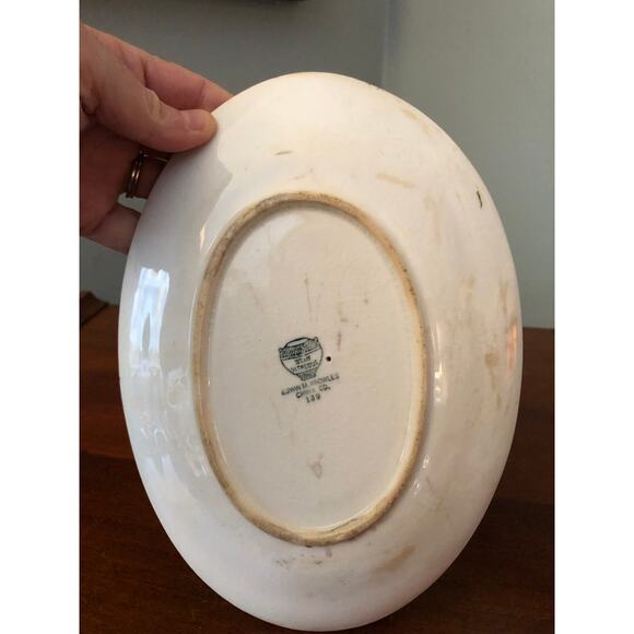 Vintage Edwin Knowles Greek Key Design China Gravy Boat with Underplate - Picture 4 of 5